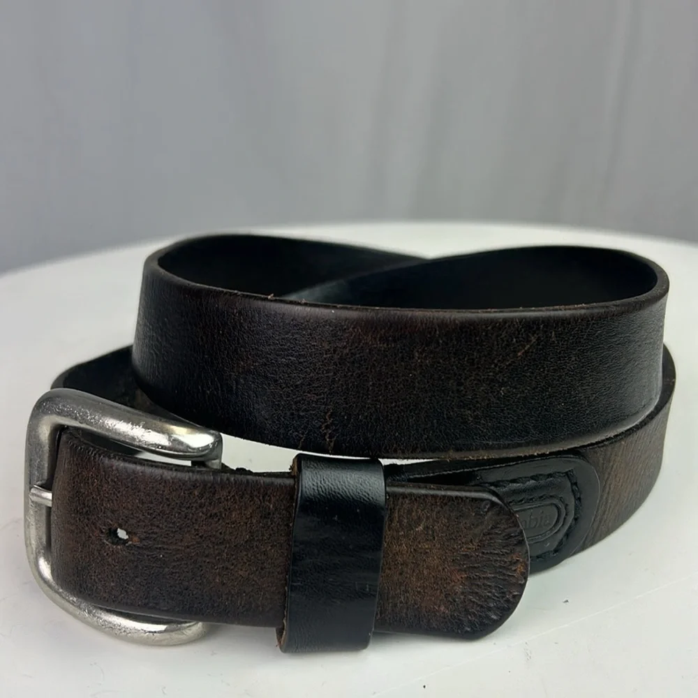 Columbia Men’s Leather Dress Casual Belt Two Toned Black Brown Size 36